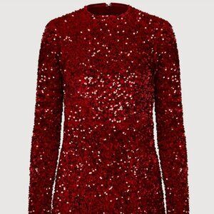 NWT Rachel Parcell sequin stretch velvet ruched mini dress.